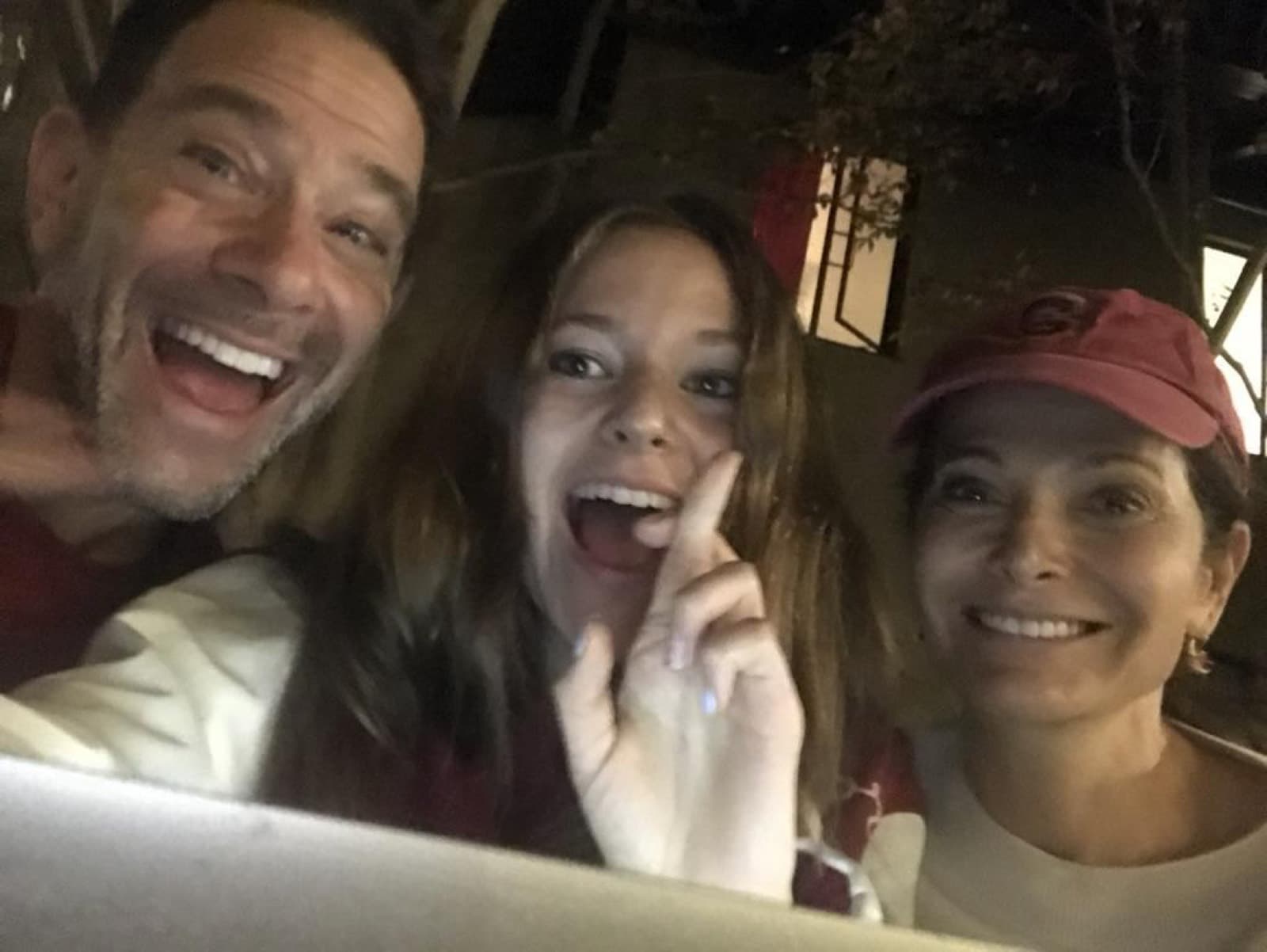 Audrey Wisch with her parents on the night she submitted her early Stanford application